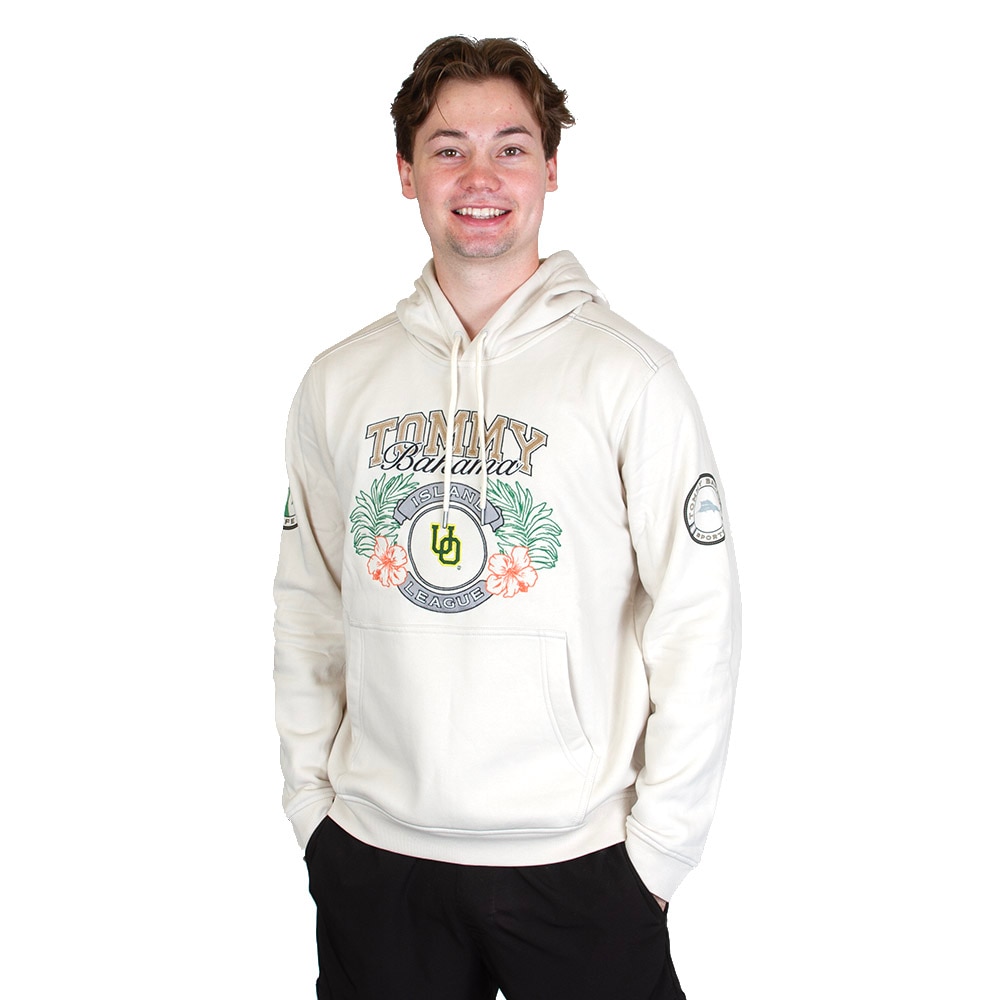 Interlocking UO, Tommy Bahama, White, Hoodie, Cotton Blend, Men, Big League, Pullover, Sweatshirt, 924665